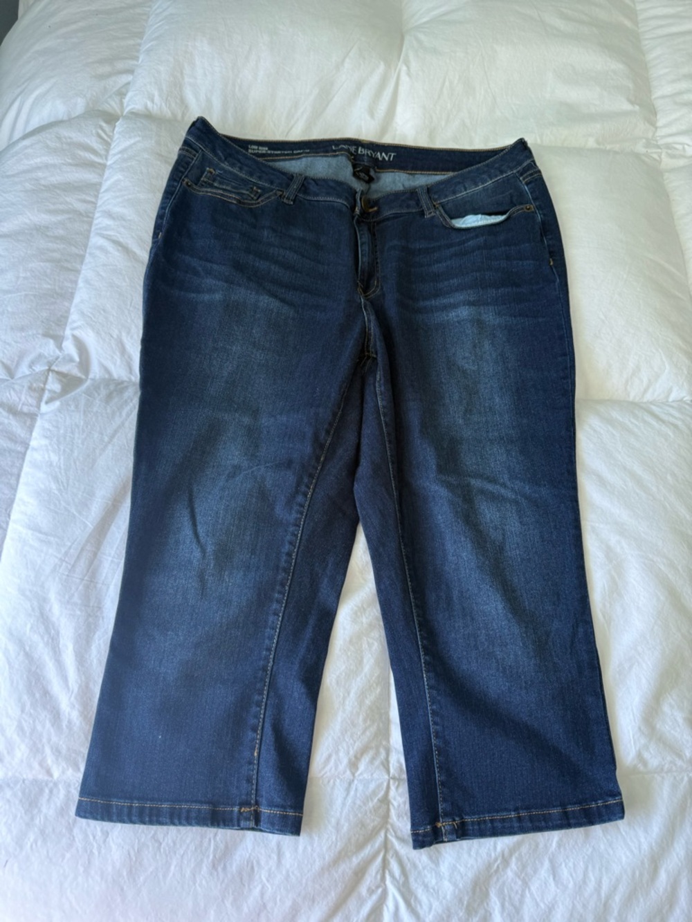 Lane Bryant Dark Indigo Low Rise Super Stretch Jean Capris Size 16 LNC